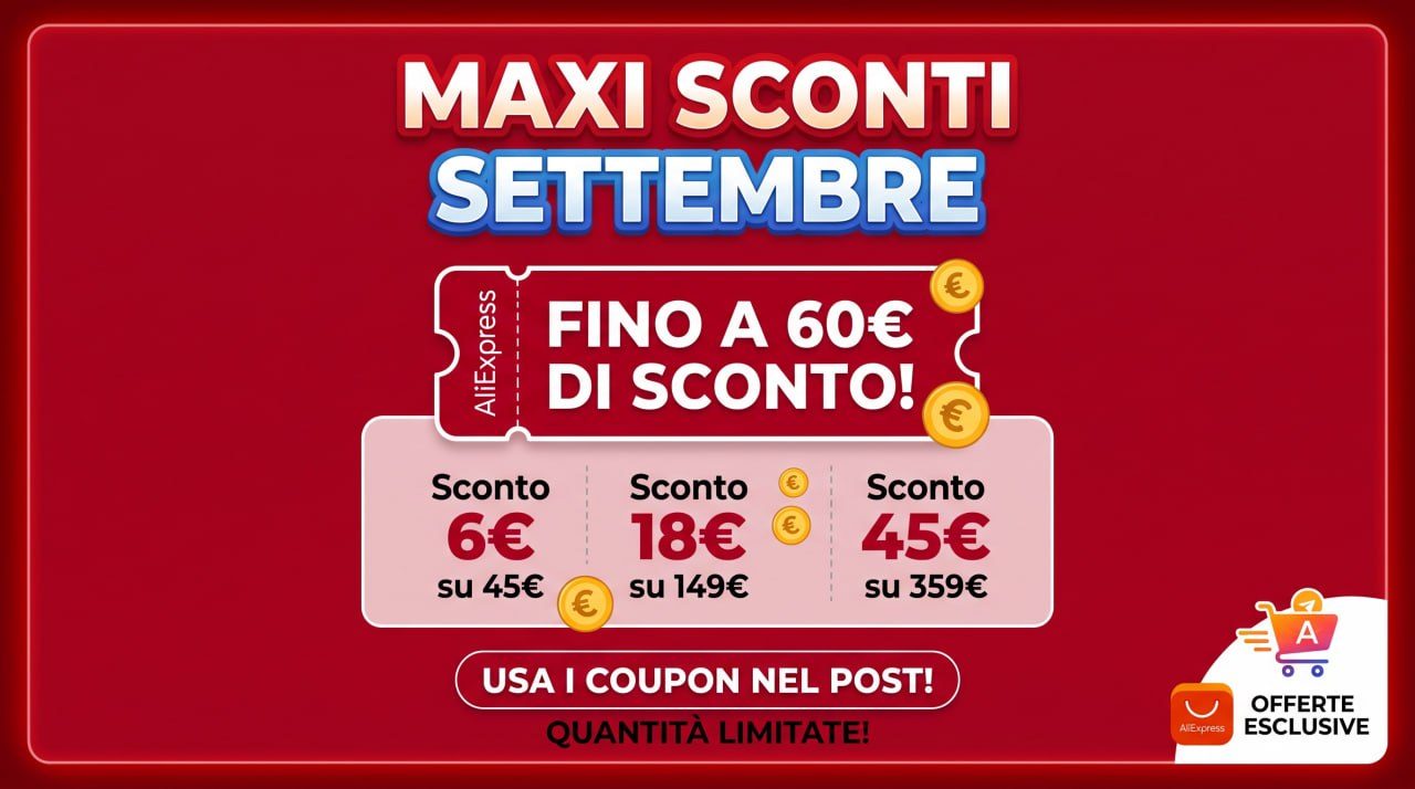 Coupon Aliexpress di Settembre 2026