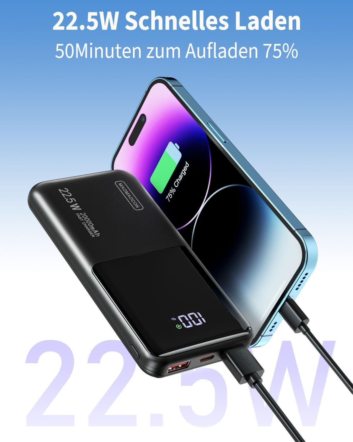 Power Bank 20000mAh 22.5W Ricarica Rapida - immagine 1
