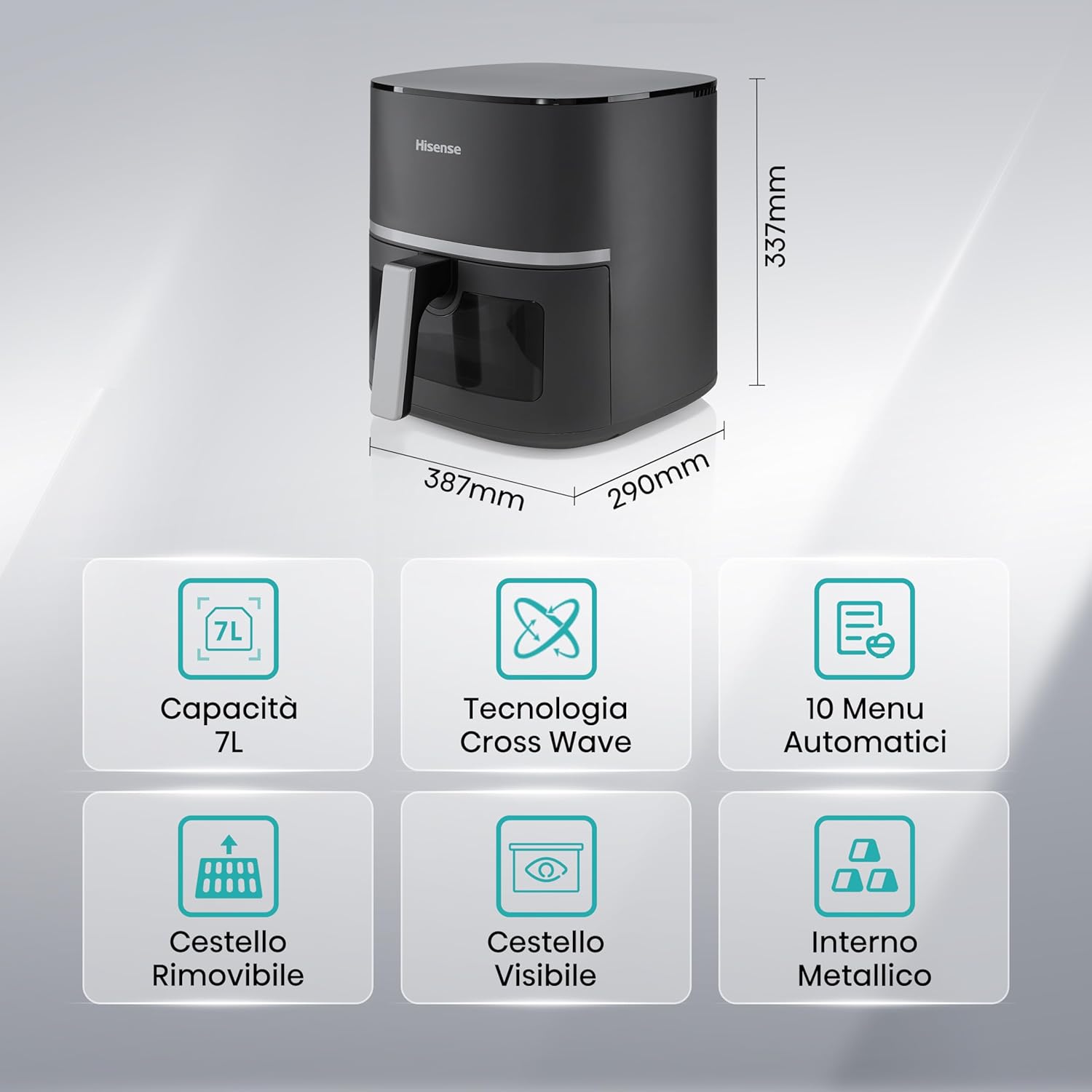 Hisense HAF1900D Friggitrice ad Aria 7L - immagine 4