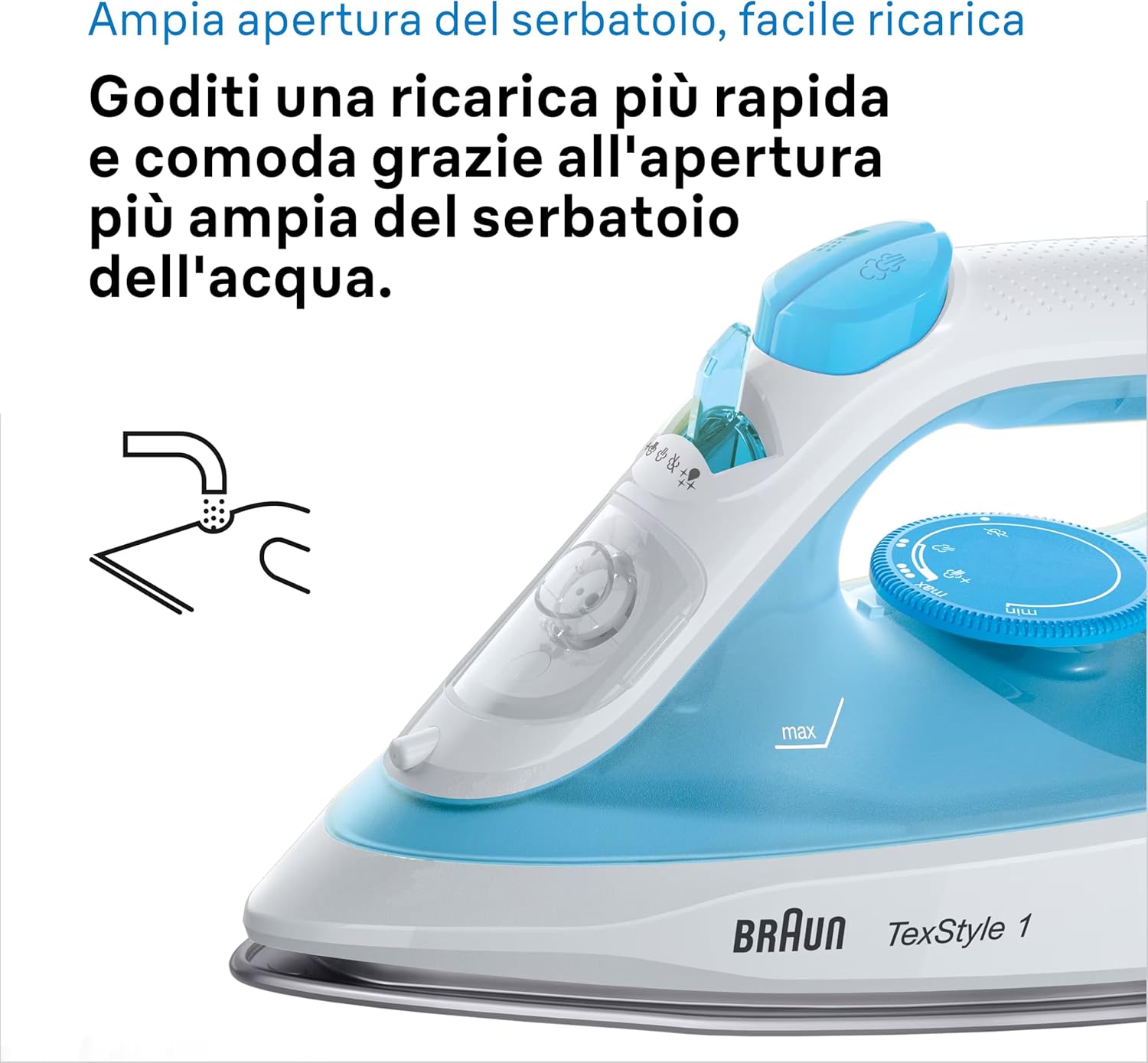 Braun TexStyle1 SI 1050BL Ferro da Stiro a Vapore - immagine 1
