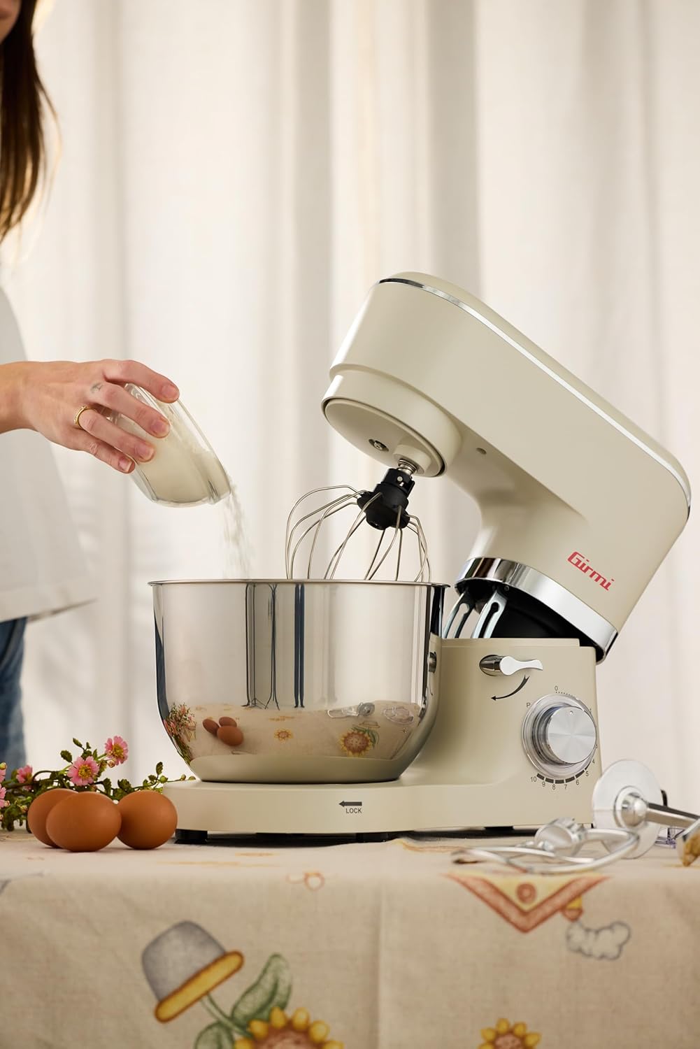 Girmi IM47 Impastatrice Planetaria, 6 Litri, 1500 W, Panna - immagine 4