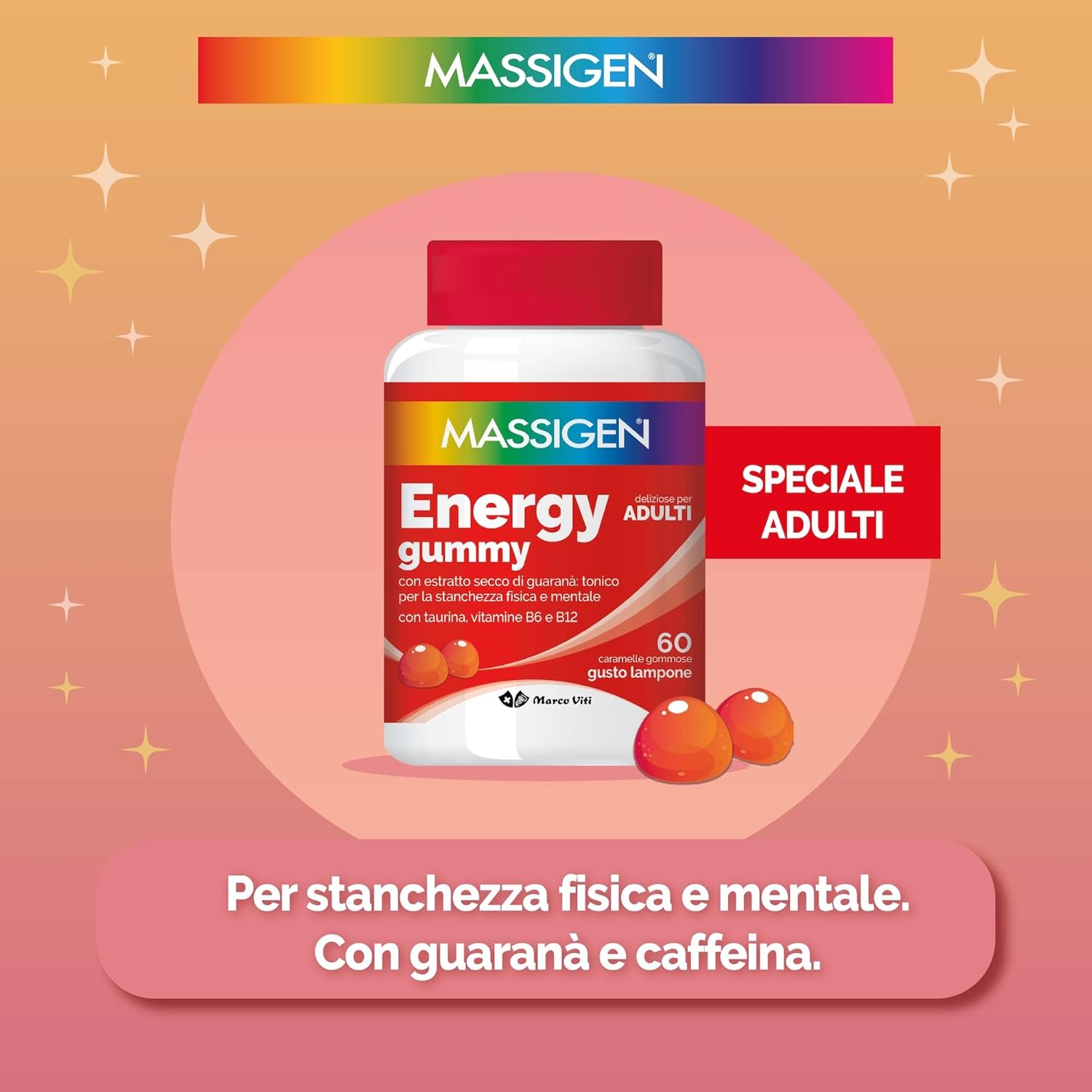 Massigen Energy Gummy con Guaranà e Caffeina 60 caramelle - immagine 3