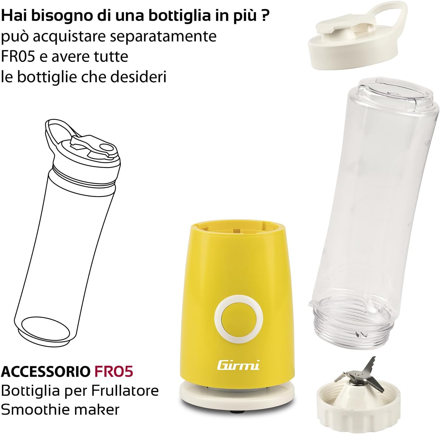 Girmi FR04 Frullatore Smoothie Maker, 0,5 Litri, BPA Free - immagine 6