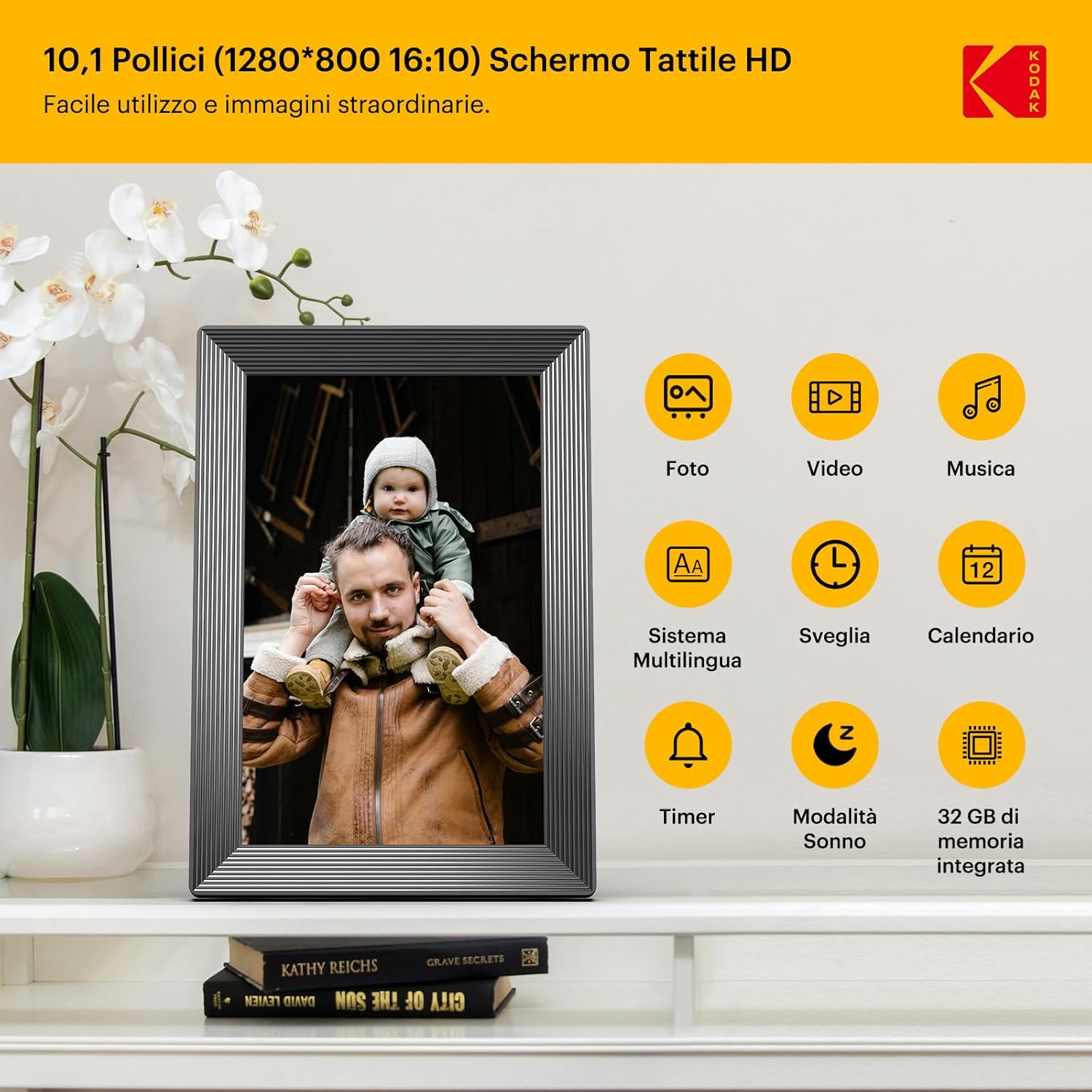 Cornice Digitale KODAK 10,1 Pollici WiFi Touch IPS 32GB - immagine 4