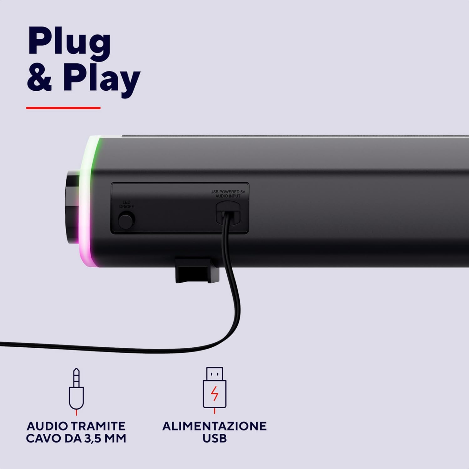 Trust Liro Soundbar PC 12W con LED RGB, Recensione 2024 - immagine 3