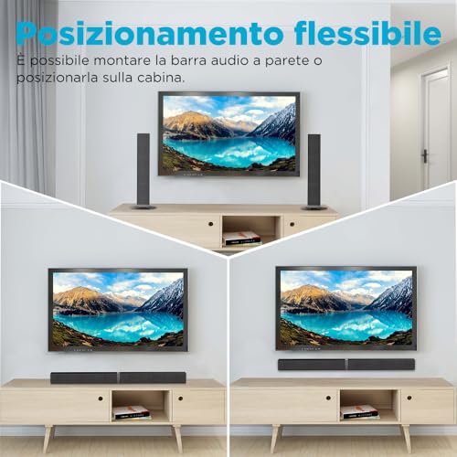 Soundbar Bluetooth TV 32 Pollici Staccabile, Audio Potente - immagine 3