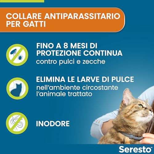 Seresto Collare Antiparassitario per Gatti, Protezione 8 Mesi - immagine 2
