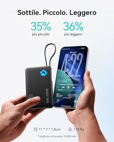 INIU 45W Power Bank 10000mAh con USB C Integrato - immagine 2