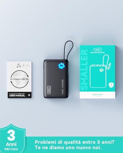 INIU 45W Power Bank 10000mAh con USB C Integrato - immagine 7