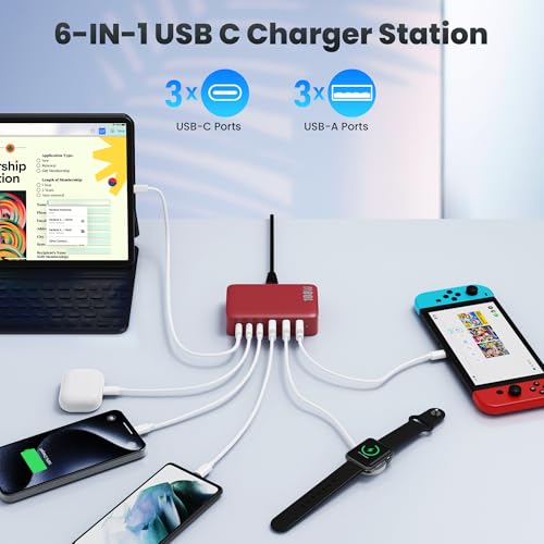 Caricatore USB C Multiplo 108W, 6 Porte GaN III - immagine 3