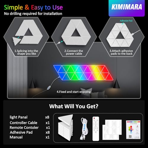 Pannello LED triangolare RGB - 8 pezzi - immagine 6