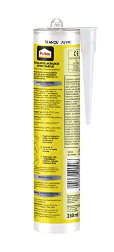 Pattex Sigillante Bianco Muri e Fessure - Acrilico Verniciabile - immagine 2