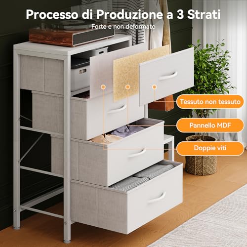 Cassettiera ODK 3 in 1 con Appendiabiti e Scarpiera - immagine 3