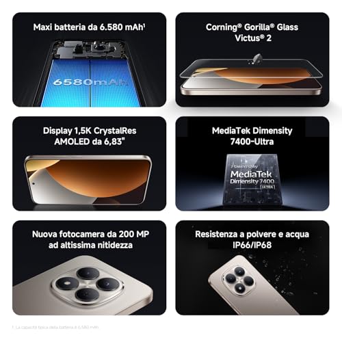 Xiaomi Redmi Note 15 Pro 5G, 12+512GB, Nero - immagine 2