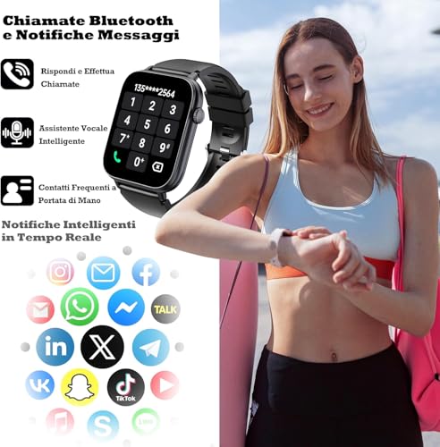 OUKITEL Smartwatch 1.83" HD con Chiamate Bluetooth - immagine 7