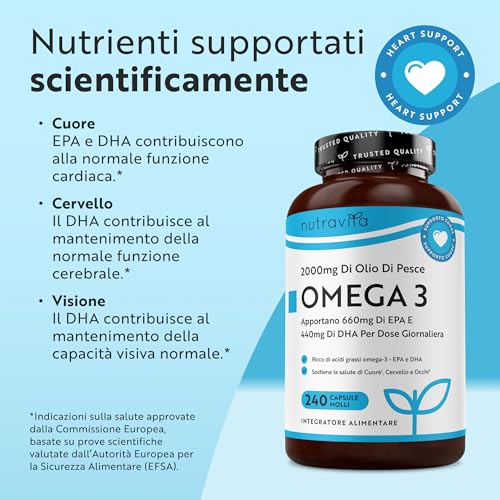 Nutravita Omega 3 2000mg EPA DHA, 240 Capsule - immagine 1