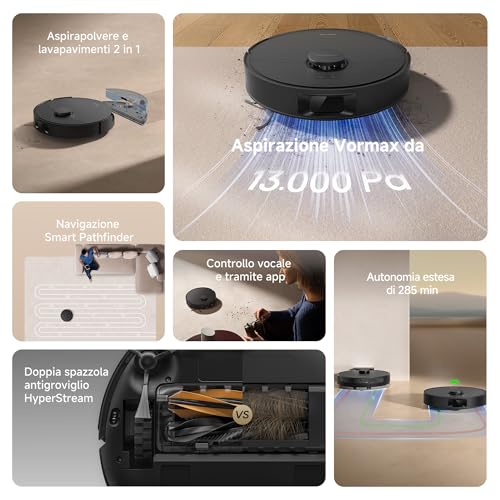 DREAME D20 Robot Aspirapolvere, Aspirazione e Lavapavimenti - immagine 8