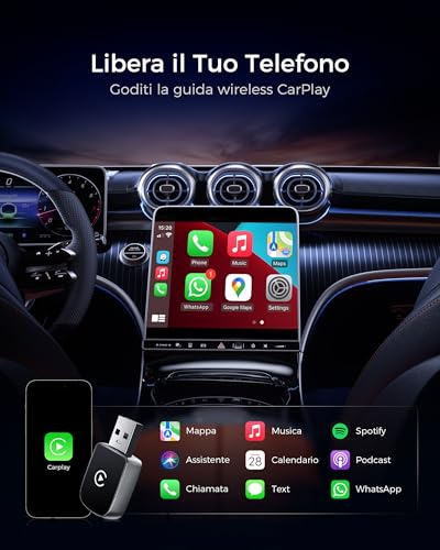 Adattatore CarPlay Wireless Bluetooth V5.3 - immagine 1