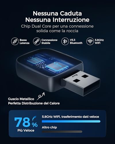 Adattatore CarPlay Wireless Bluetooth V5.3 - immagine 2