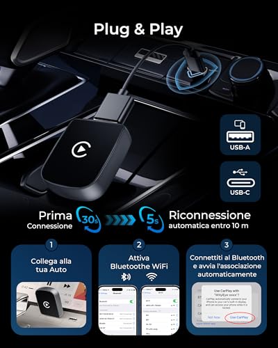 Adattatore CarPlay Wireless Bluetooth V5.3 - immagine 3