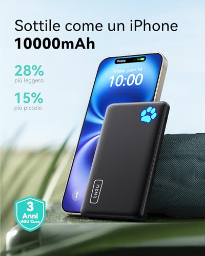 INIU Power Bank 10000mAh Ultra Sottile - immagine 1