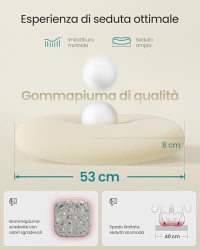 SONGMICS Sedia da Ufficio Ergonomica con Braccioli - immagine 4