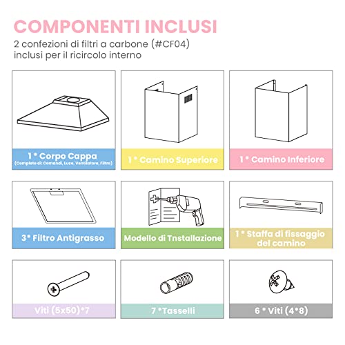 Cappa Aspirante COMFEE' 90 cm Acciaio Inossidabile - immagine 8