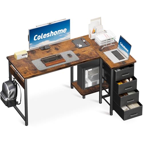 Coleshome Scrivania Angolare con Cassetti - immagine 1