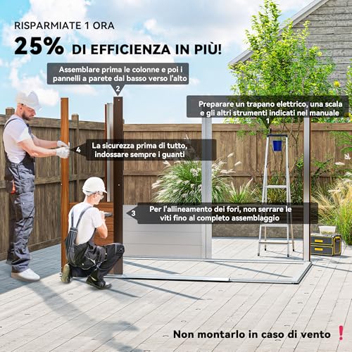 Casetta da Giardino Outsunny 4.07m² Effetto Legno - immagine 4