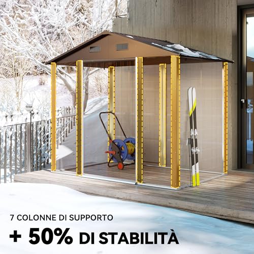 Casetta da Giardino Outsunny 4.07m² Effetto Legno - immagine 5