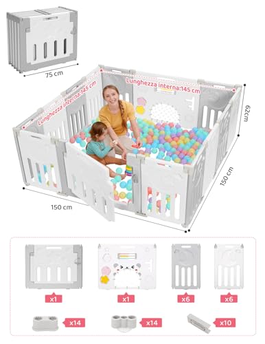 Dripex Box Bambini 150x150 cm Grigio - immagine 1
