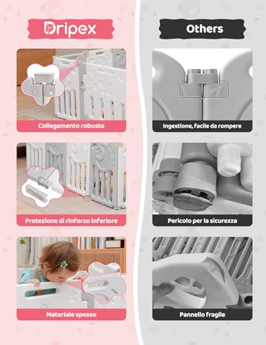 Dripex Box Bambini 150x150 cm Grigio - immagine 4