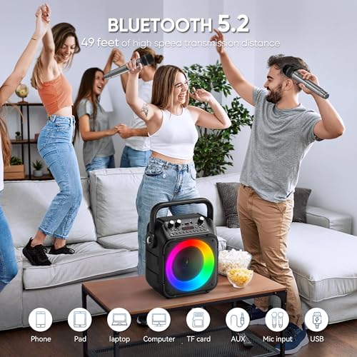Altoparlante Karaoke Portatile con Microfoni - immagine 1
