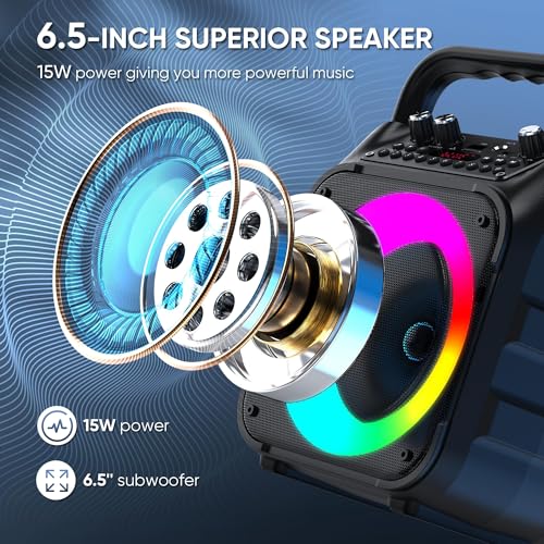 Altoparlante Karaoke Portatile con Microfoni - immagine 2