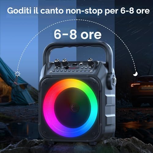 Altoparlante Karaoke Portatile con Microfoni - immagine 5