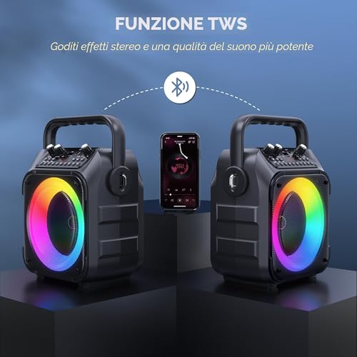 Altoparlante Karaoke Portatile con Microfoni - immagine 6