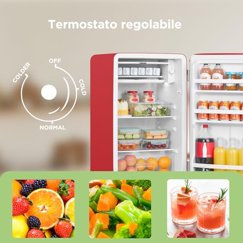 COMFEE' Frigorifero Monoporta 93L Retrò Rosso - immagine 6