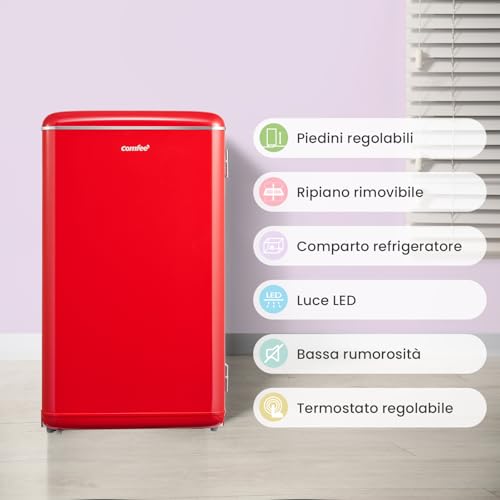 COMFEE' Frigorifero Monoporta 93L Retrò Rosso - immagine 8