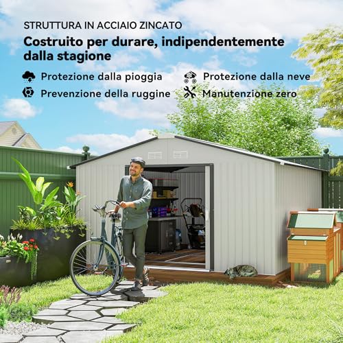 Casetta da Giardino Outsunny 12.4m² in Acciaio - immagine 2