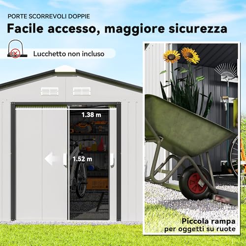 Casetta da Giardino Outsunny 12.4m² in Acciaio - immagine 3