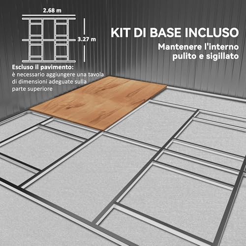 Casetta da Giardino Outsunny 12.4m² in Acciaio - immagine 4