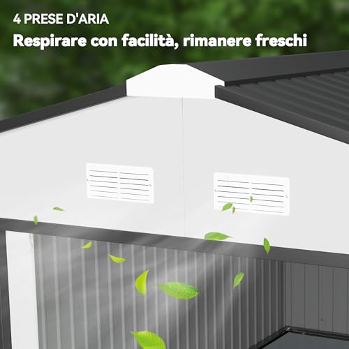 Casetta da Giardino Outsunny 12.4m² in Acciaio - immagine 7