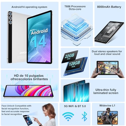 Tablet Android 14 10 Pollici 22GB RAM 128GB ROM - immagine 1