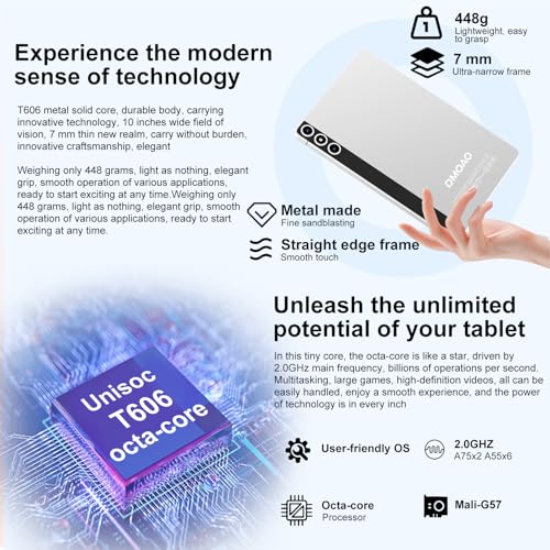 Tablet Android 14 10 Pollici 22GB RAM 128GB ROM - immagine 3