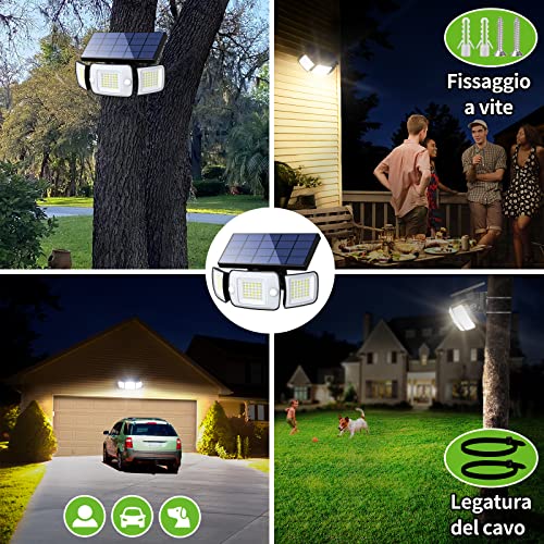 INTELAMP Luce Solare LED Esterno, 108LED con Sensore - immagine 5