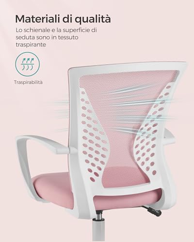 Sedia da Ufficio SONGMICS Rosa Gelatina - immagine 7