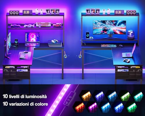 Scrivania Gaming Angolare Coleshome con LED - immagine 5