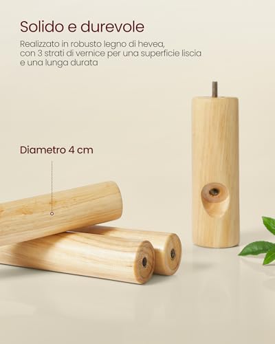 VASAGLE Attaccapanni in Legno con 8 Ganci - immagine 4