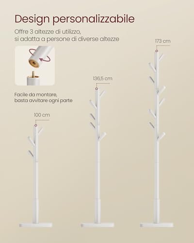 VASAGLE Attaccapanni in Legno con 8 Ganci - immagine 6