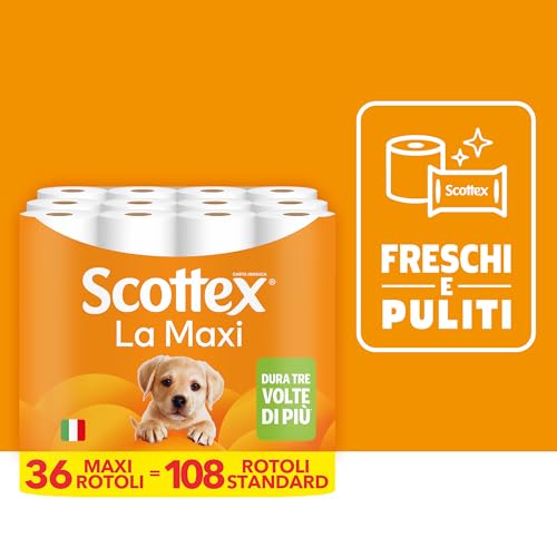 Scottex Carta Igienica La Maxi, 36 Rotoli da 500 Strappi - immagine 2